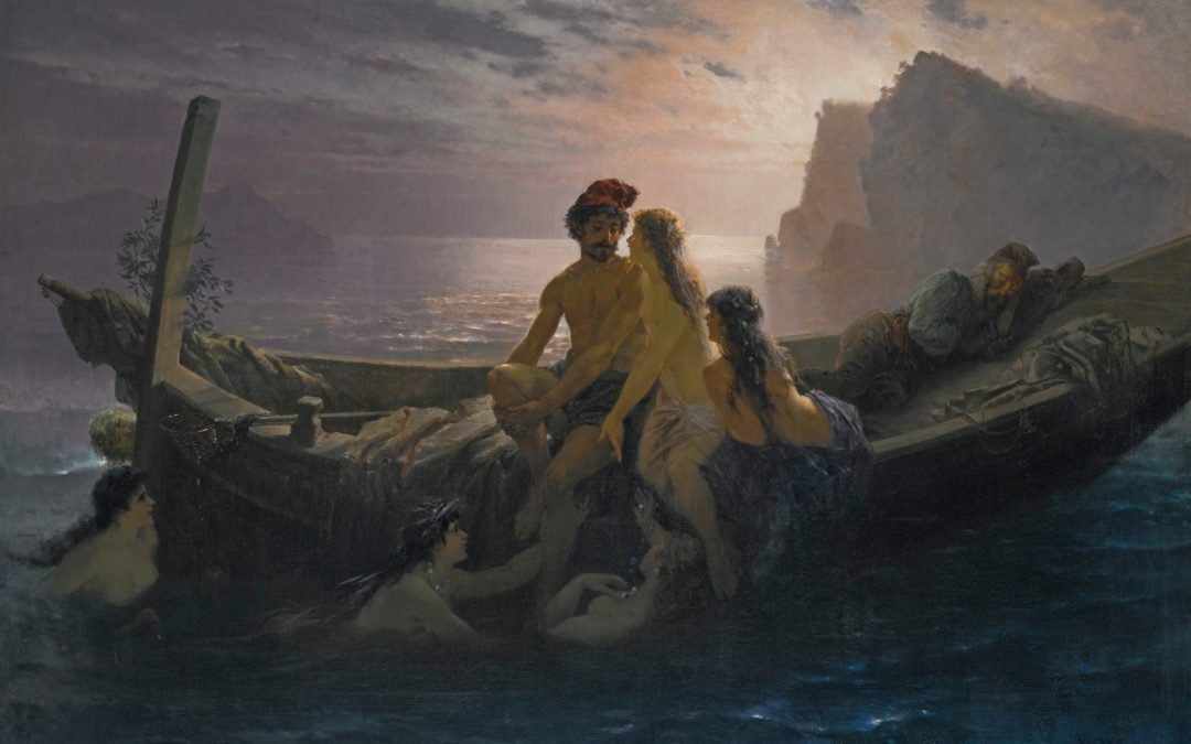 Ulises atiende sereno a las Sirenas