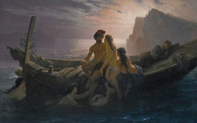 Ulises atiende sereno a las Sirenas